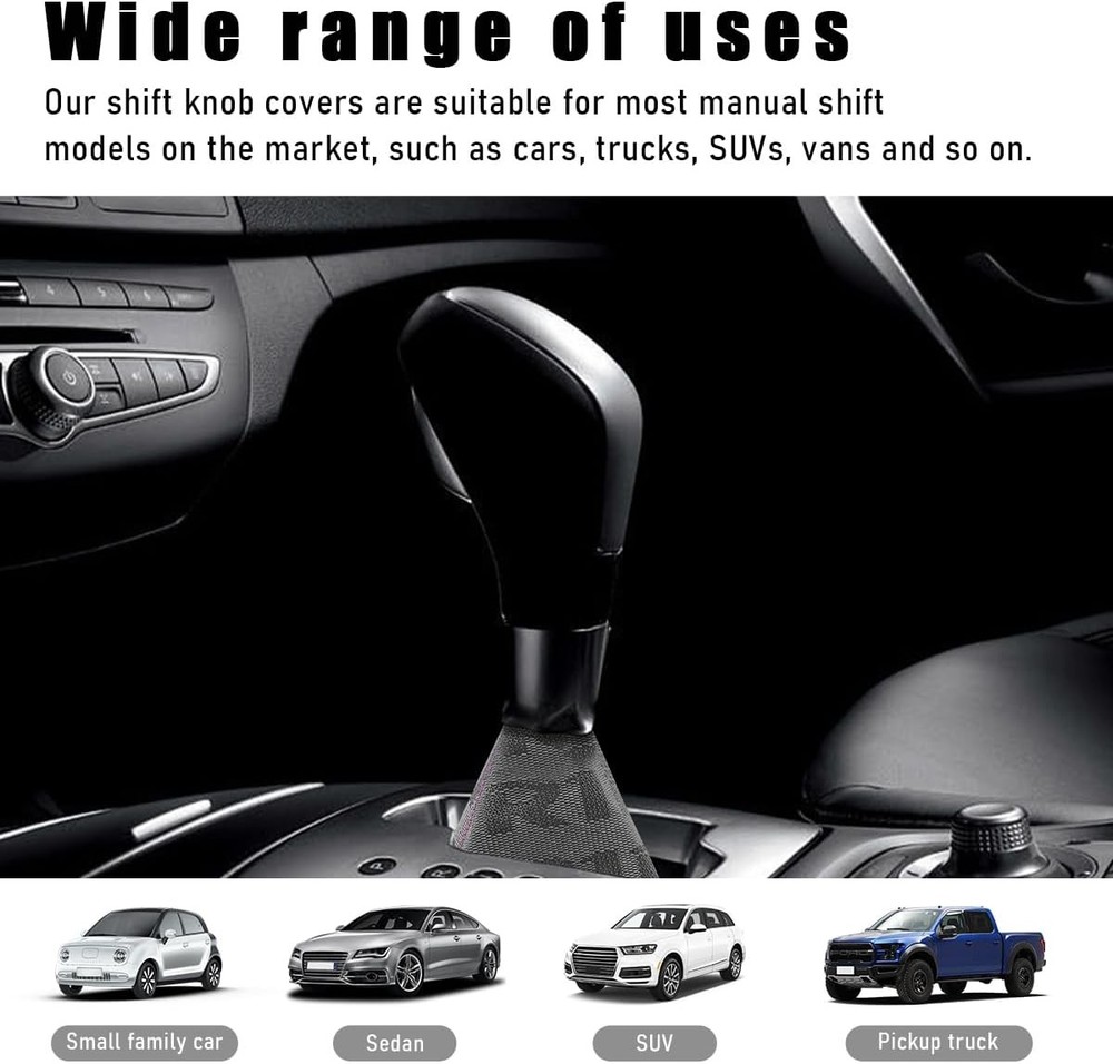Car Shift Boot Cover, Waterproof Canvas Fabric Manual Automatic Shift Knob Gray