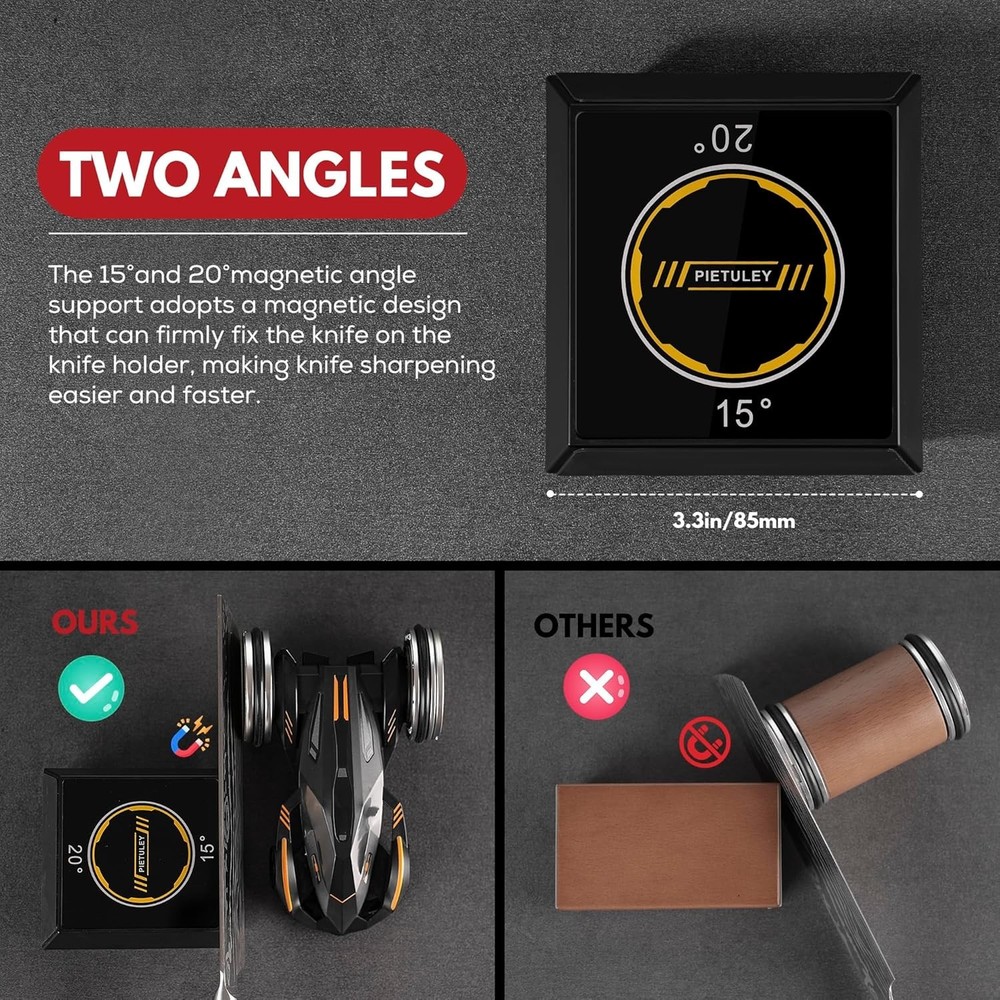 Versatile Rolling Knife Sharpener with Replaceable Diamond Discs for All Knives