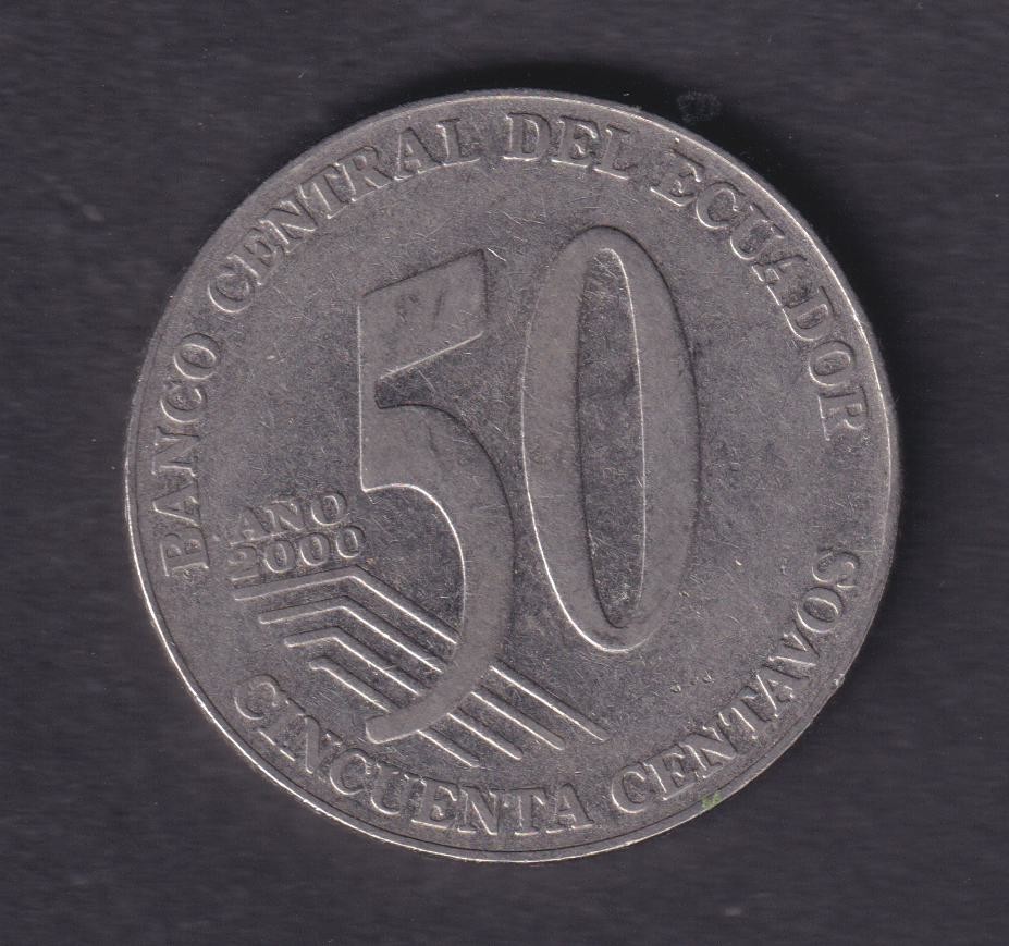 ECUADOR - 2000 50 Centavo Coin (397)