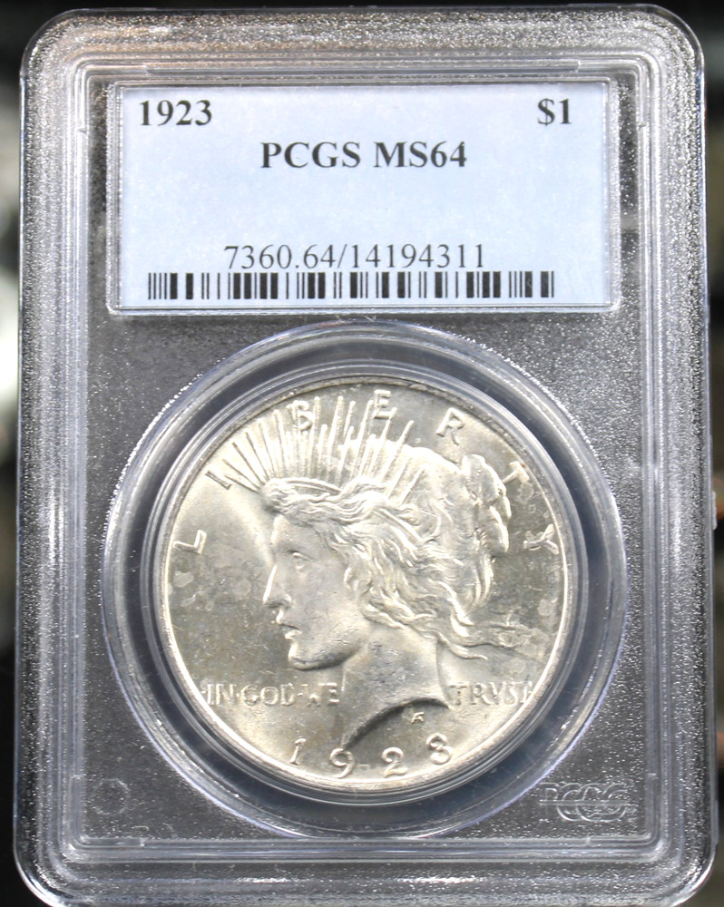 1923 Peace Silver Dollar - PCGS Certified MS64 !!