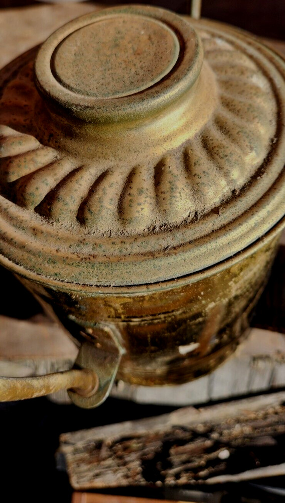 Antique Double Angle Oil Lamp Mfg. Co. Kerosene Ceiling Light Original NICE !