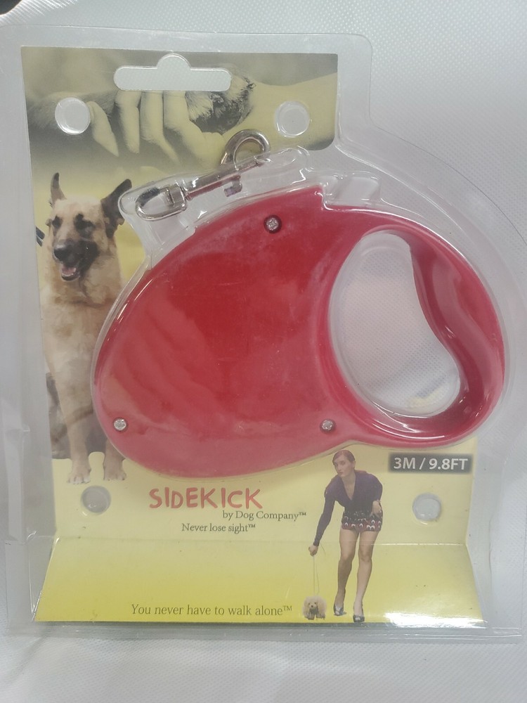Sidekick By Dog Company Retractable Dog Leash- 3M/9.8FT- Red