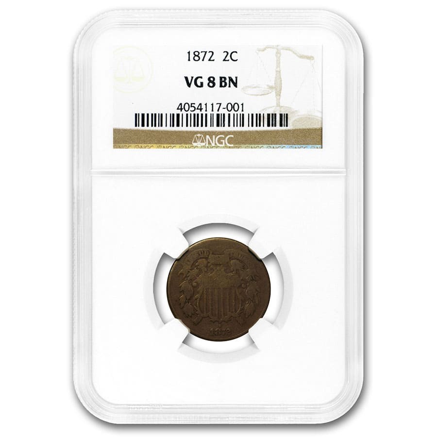 1872 Two Cent Piece VG-8 NGC