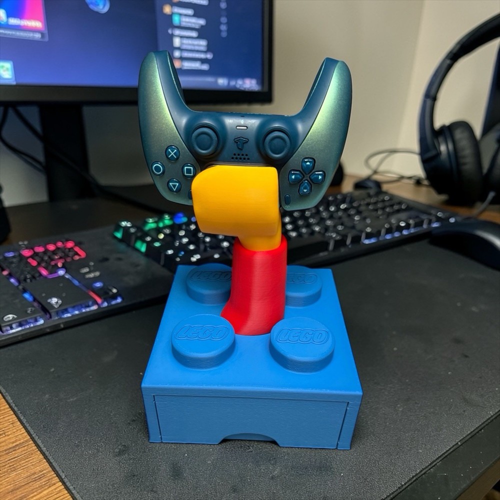 3D Printed Lego Inspired Hand Controller Holder Brick Drawer