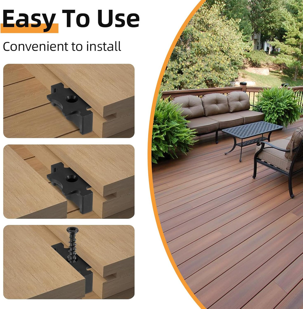 1000 Pack Hidden Deck Fasteners for Composite Decking Board, Composite Decking C