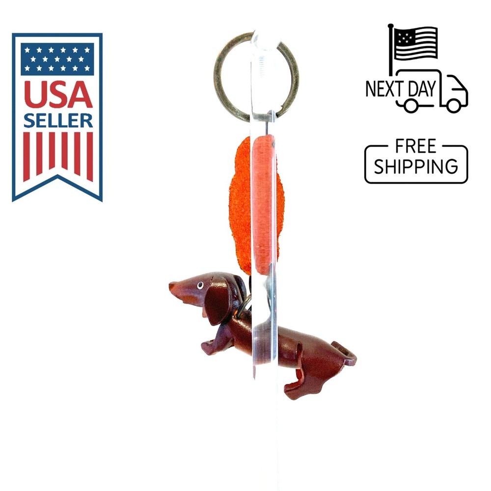 Dachshund Handmade Leather Keyring