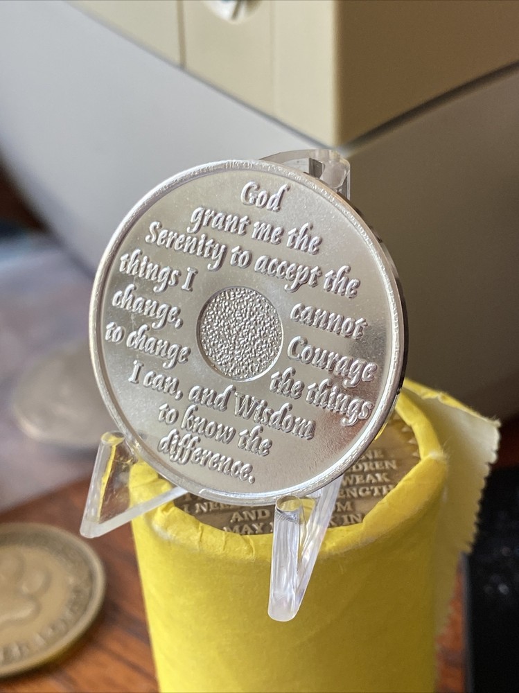 10 Year AA Medallion Silver Plated Sobriety Chip