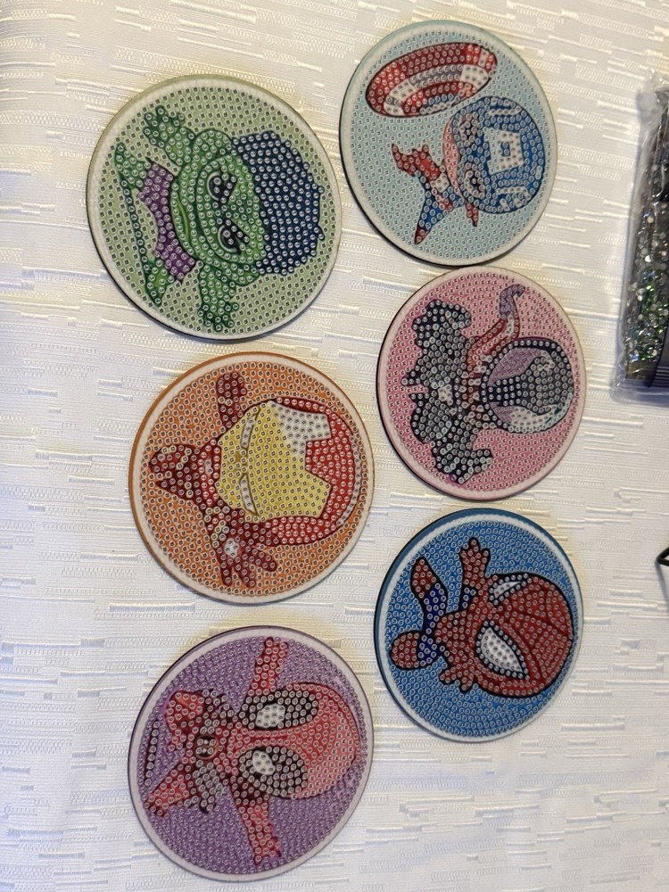 Marvel Diamond Art Coaster Lots 6ct