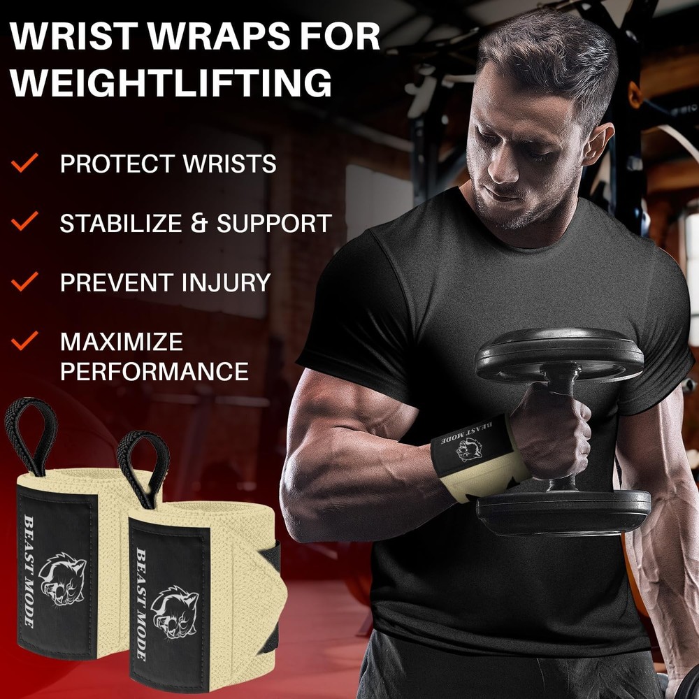 Heavy duty wrist wraps for weightlifting