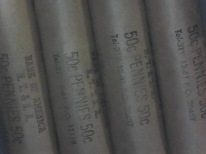 1961-D lincoln cent rolls BU 4 rolls
