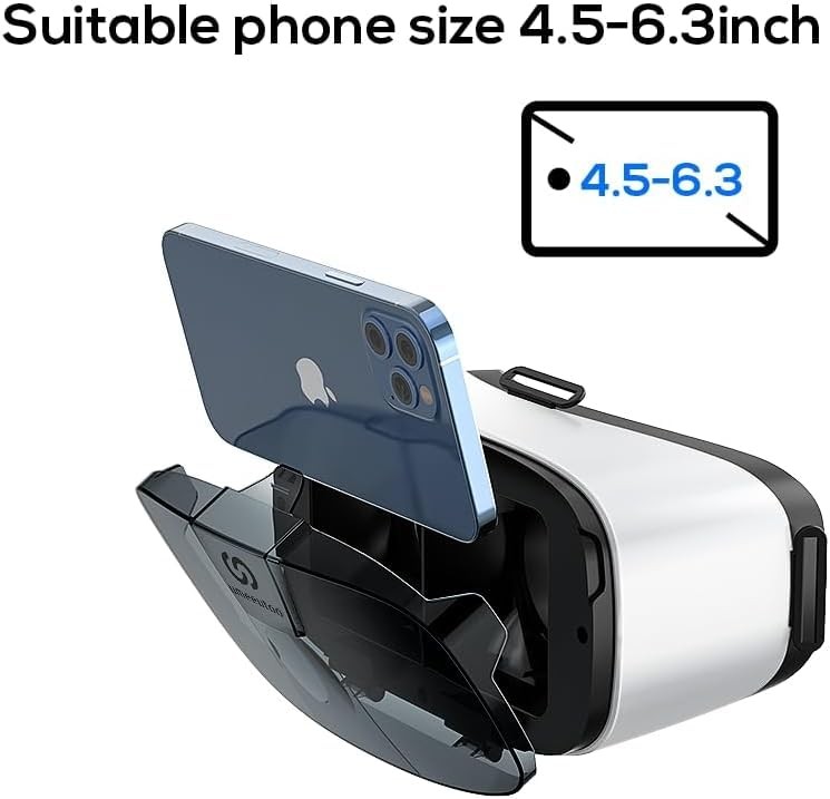 VR Headset for Phone with Controller, Compatible with Black with controller