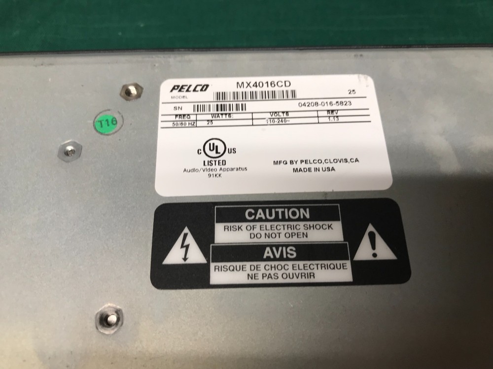 PELCO GENEX 16 Channel Security Camera Duplex Color Multiplexer - Model MX4016CD