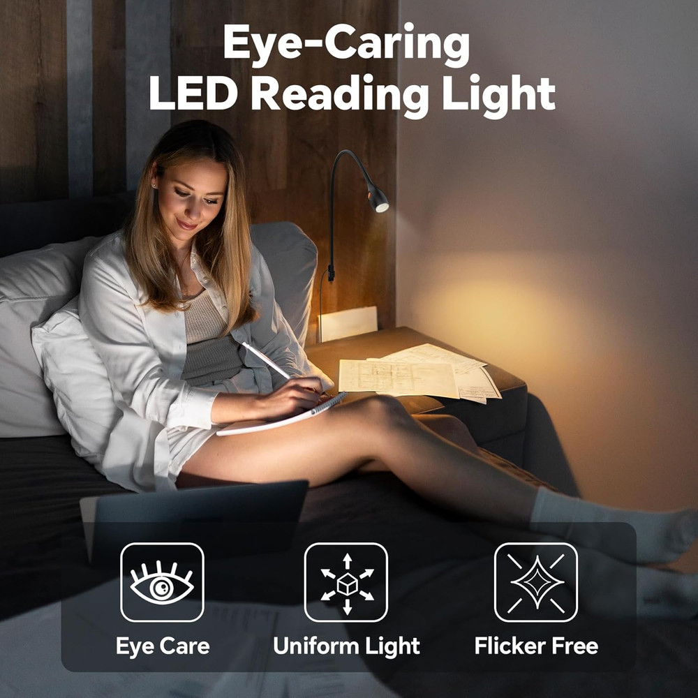 Wall Mounted Reading Light, Minimalist Headboard Mount Book Light, Dimmable LED