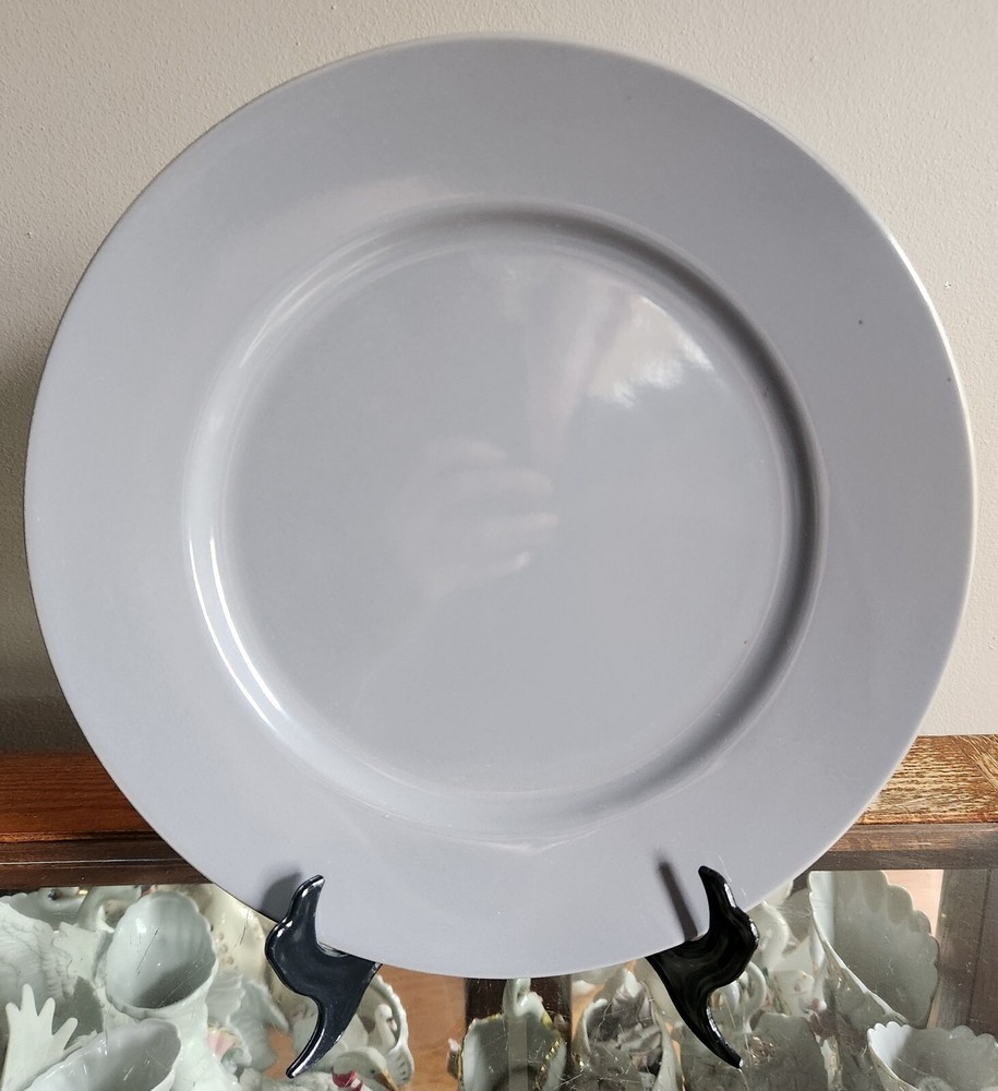 12⅛" Round Gray Serving Platter • Maker Unknown