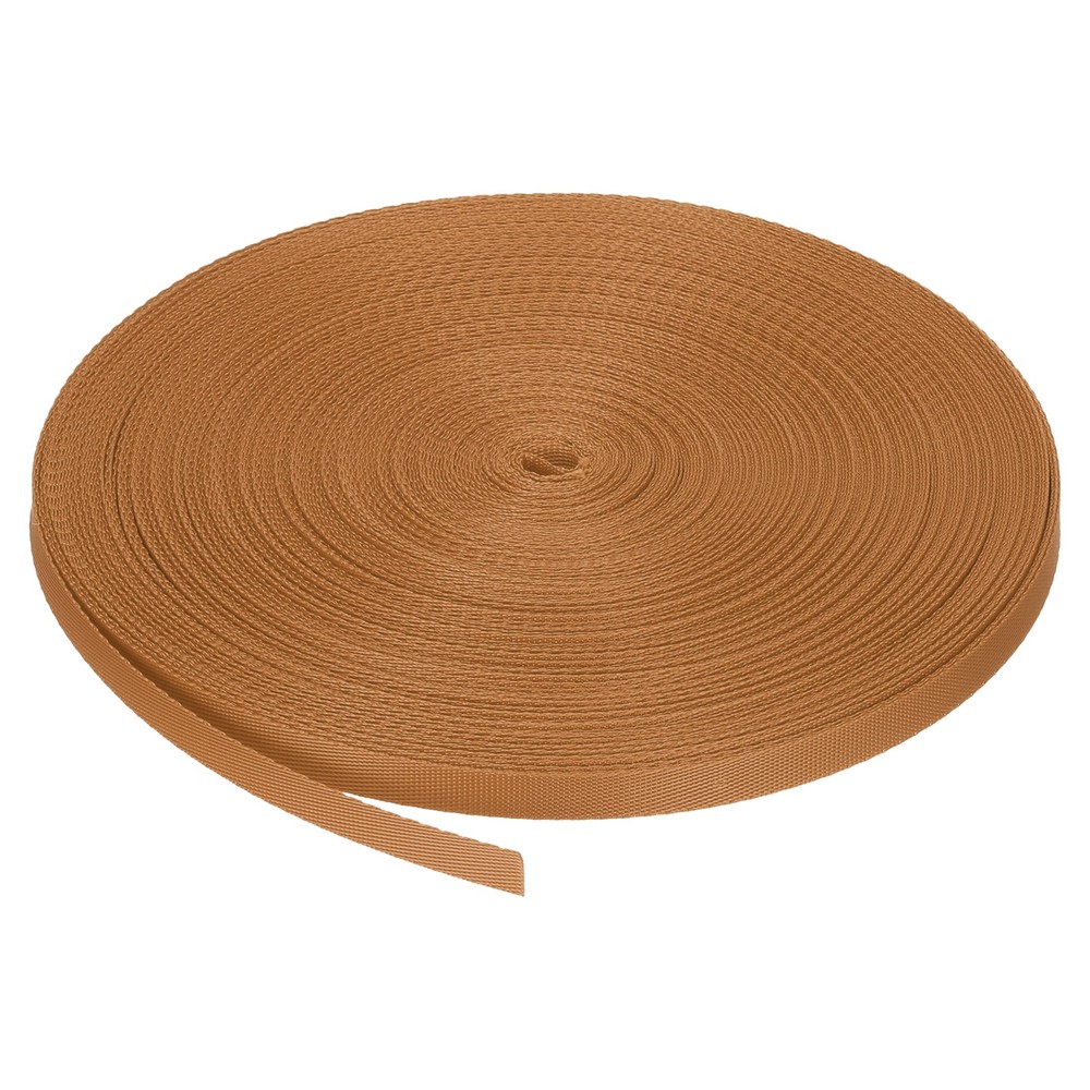 Flat Nylon Webbing Strap 3/8 Inch 50 Yards Tea Brown for Backpack