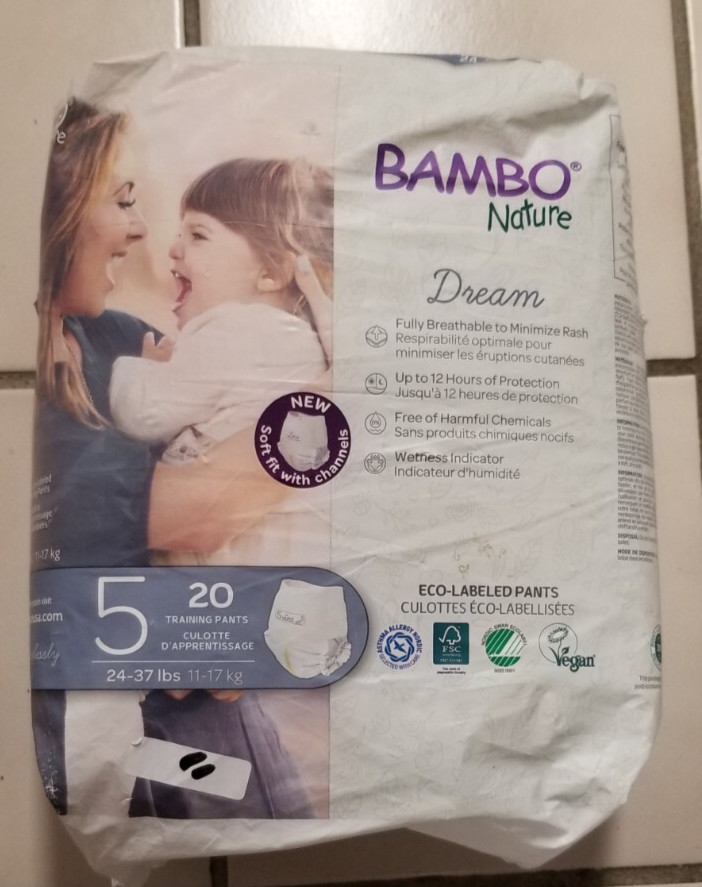 Bamboo Nature Size 5 / 20 Training Pants, 24-37lbs