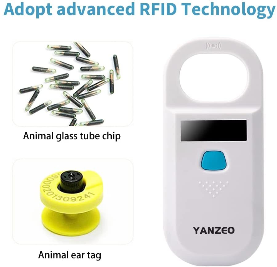 Handheld Digital Pet ID Chip Scanner Rechargeable Animal Microchip RFID Reader