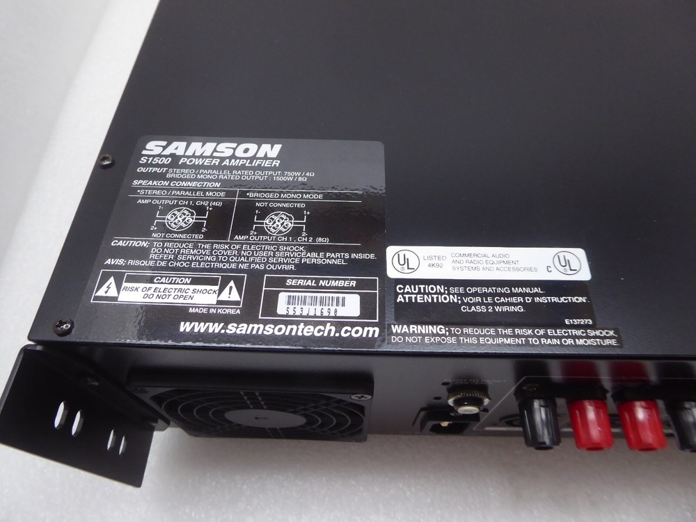 Samson S1500 Power Amplifier 1500W