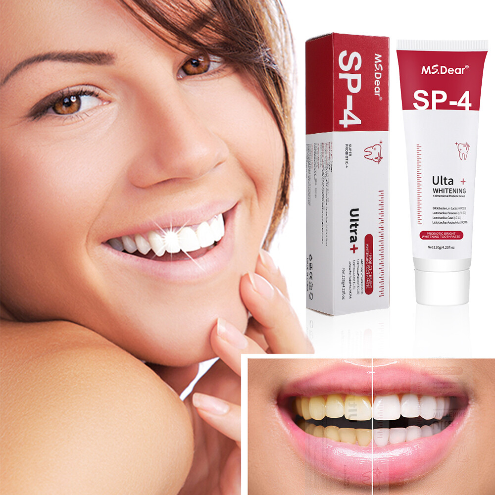 5PACK Toothpaste, Whitening Sp-4 Toothpaste, Sp-4 Probiotic Whitening Toothpaste