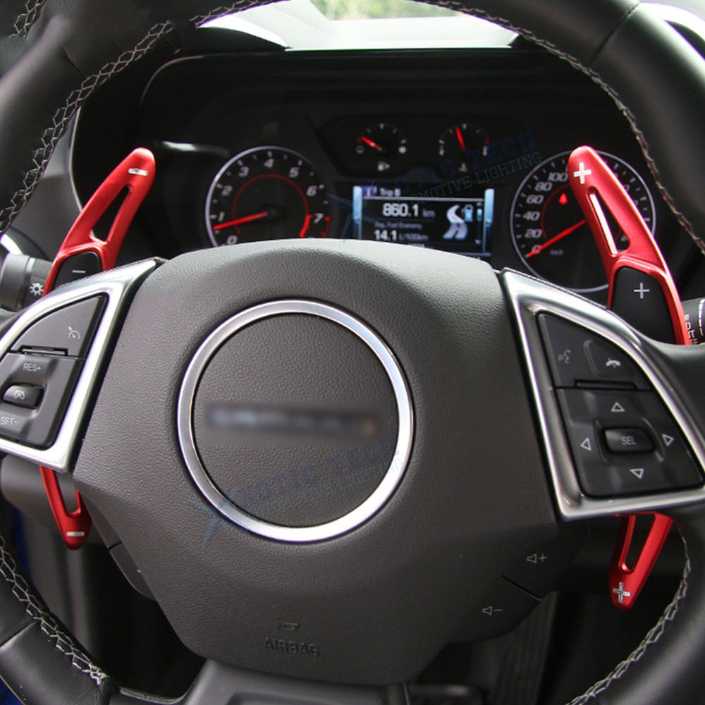 Black/Red Paddle Shift Steering Wheel Shift Extension For Chevy Camaro Corvette