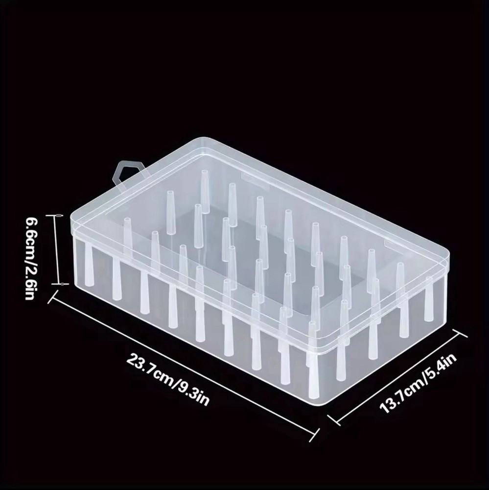 Embroidery Thread Storage Box – 42 Rolls, Clear Pp Plastic, Portable Design