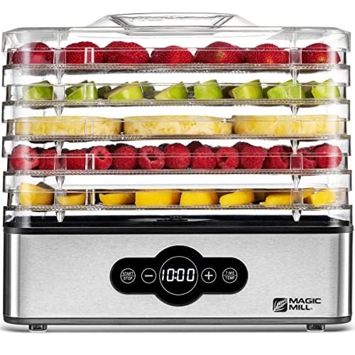 Food Dehydrator Machine | 5 Stackable Stainless Steel Trays Jerky Dryer with ...