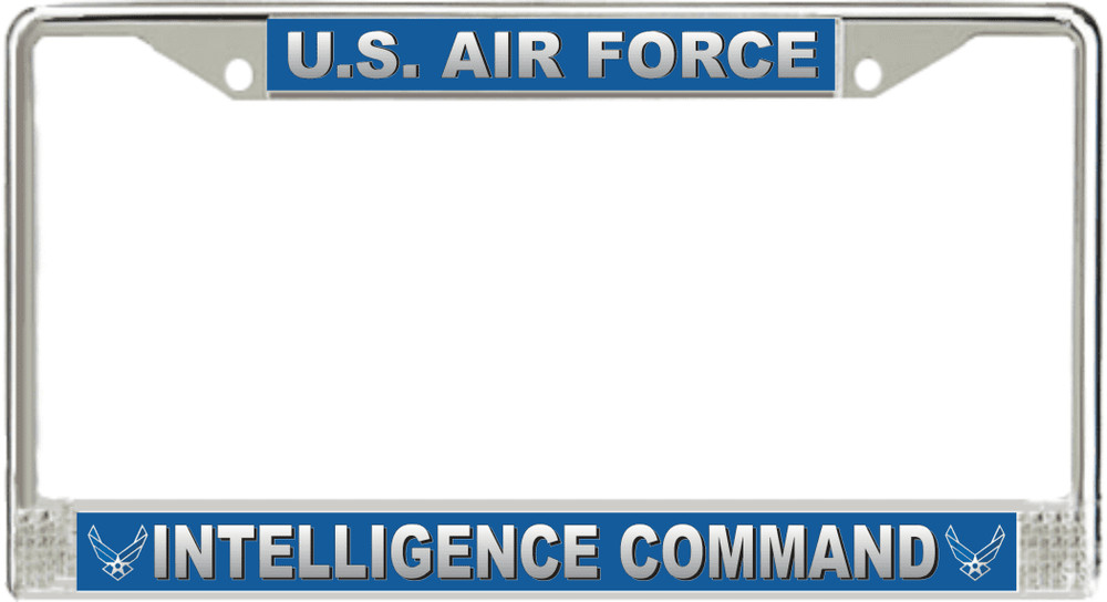 usaf air force intelligence command logo chrome license plate frame usa made