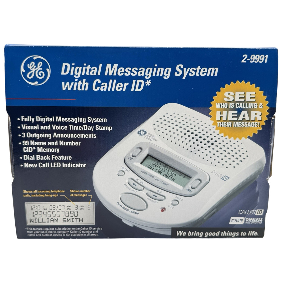 GE Digital Messaging System Answering Machine Caller ID 2-9991