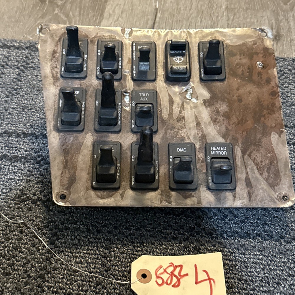International 9400 SWITCH Dash Panel - P/N: 345926, A-1144