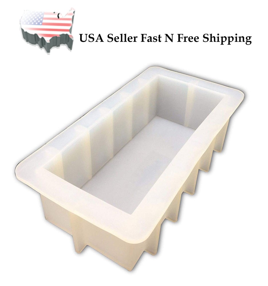 Rectangular White Silicone DIY Rectangle 42oz Mould Loaf Soap Mold 8” US Stock