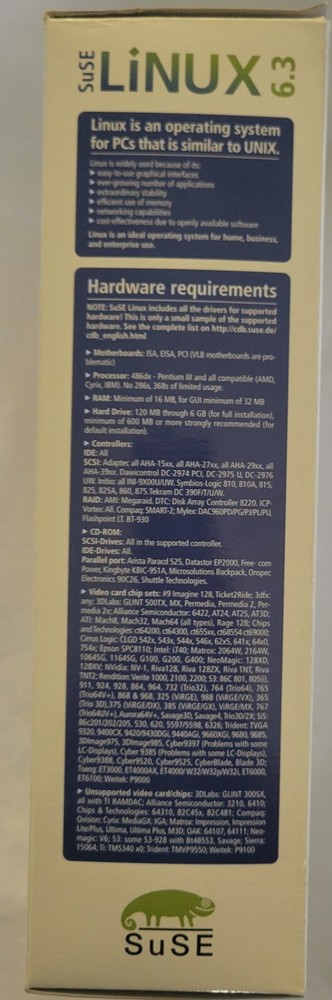 SuSE Linux 6.3 Operating System - Released in November 1999