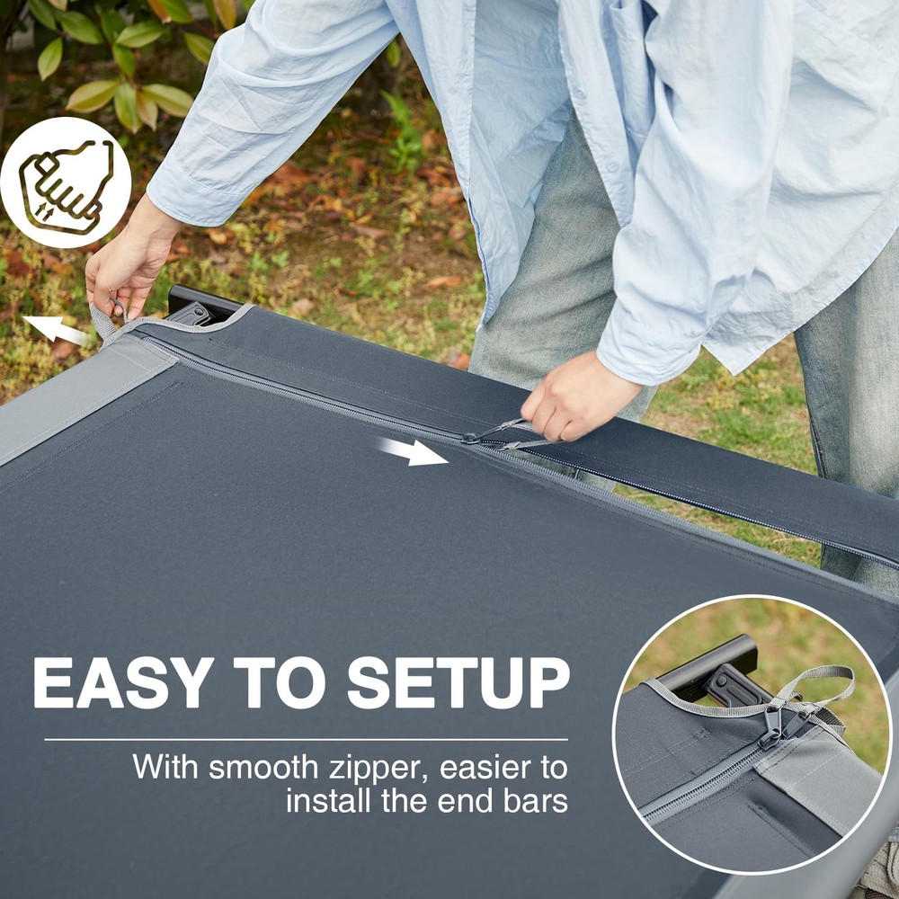 Extra Wide Camping Cot for Adults Oversized XXL Sleeping Cots Folding Cot Bed...