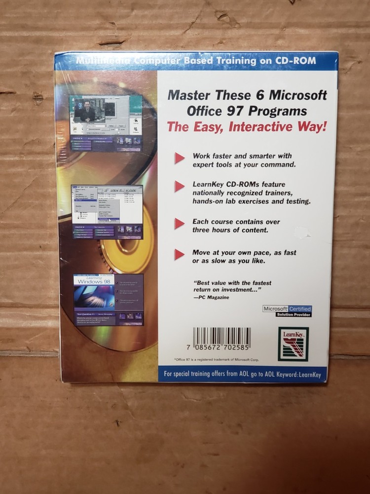 Vintage LearnKey Microsoft Office 97 Training Software 6 CD Set NEW SEALED!