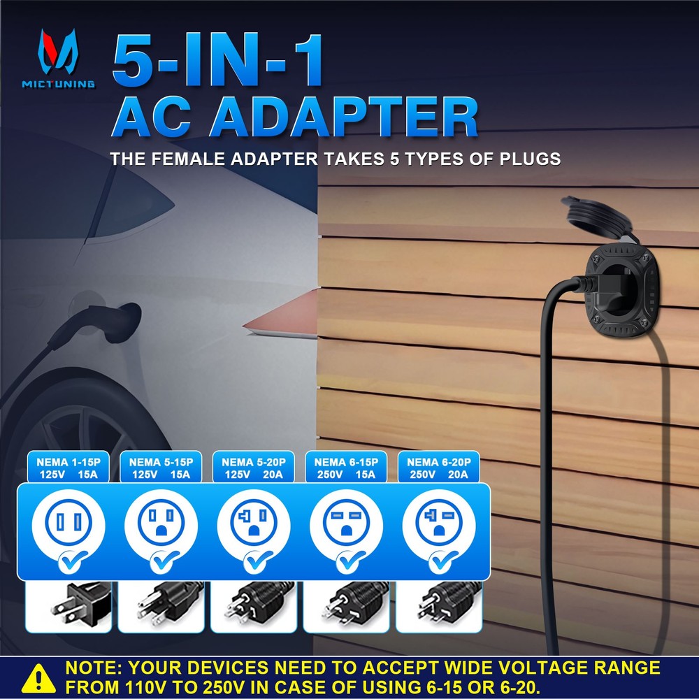 125V 20Amp AC Port Plug, RV Shore Power Inlet Plug T-Blade Adapter with Hole Saw