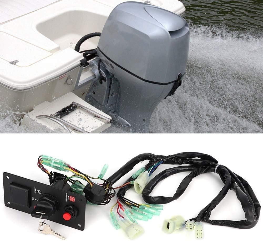 Acouto Outboard Ignition Key Switch Panel Single Engine On-Off-Start w/ Keys