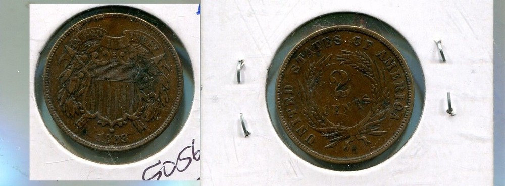 1868 TWO CENT PIECE TYPE COIN XF 5056R