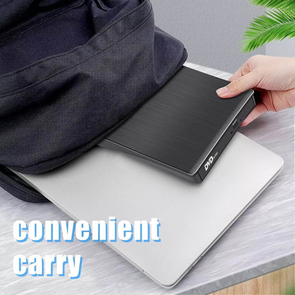 External CD DVD Drive For PC Laptop Windows 11 10 USB 3.0 Burner Reader Writer
