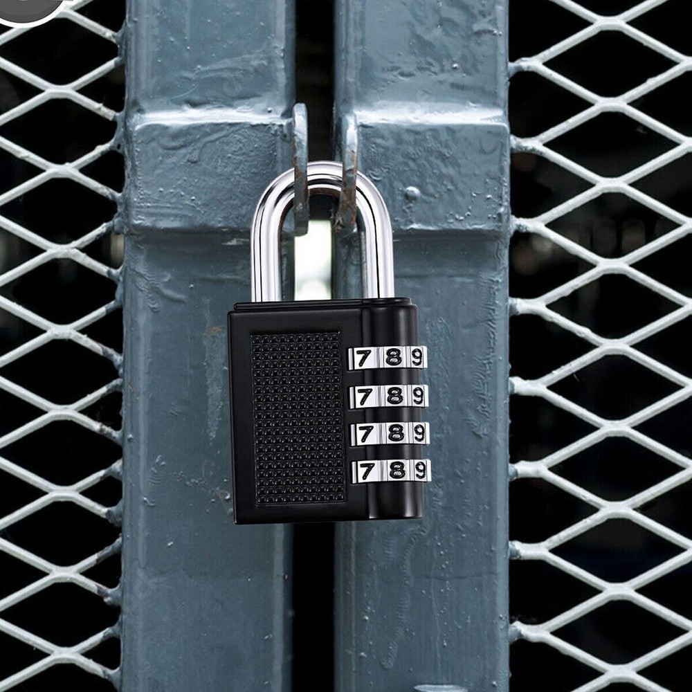 Combination Lock Resettable 4-Digit Anti Rust Weatherproof Padlock
