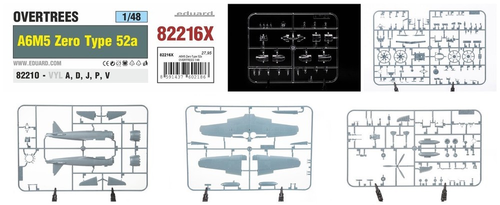 Eduard 1/48 A6M5 Zero Type 52a OVERTREES - Plastic Only - Undecorated Model Kit