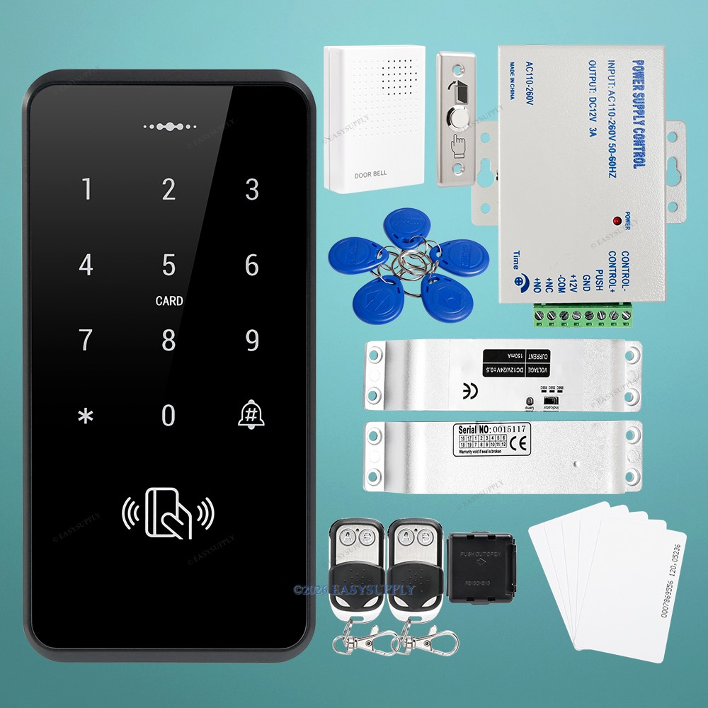 Waterproof Touch Keypad ID Access Control System+Surface Mount Drop Bolt Lock