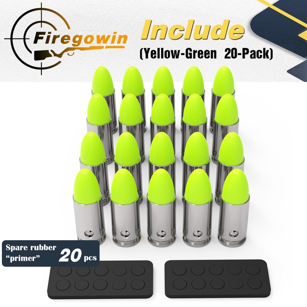 Pro 9mm Dummy Rounds – Training Snap Caps, Reusable Dry Fire Training Round w...