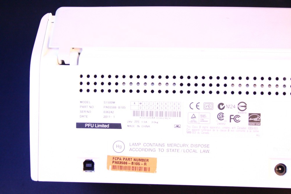 Fujitsu ScanSnap S1500M Document Scanner / NO POWER ADAPTER