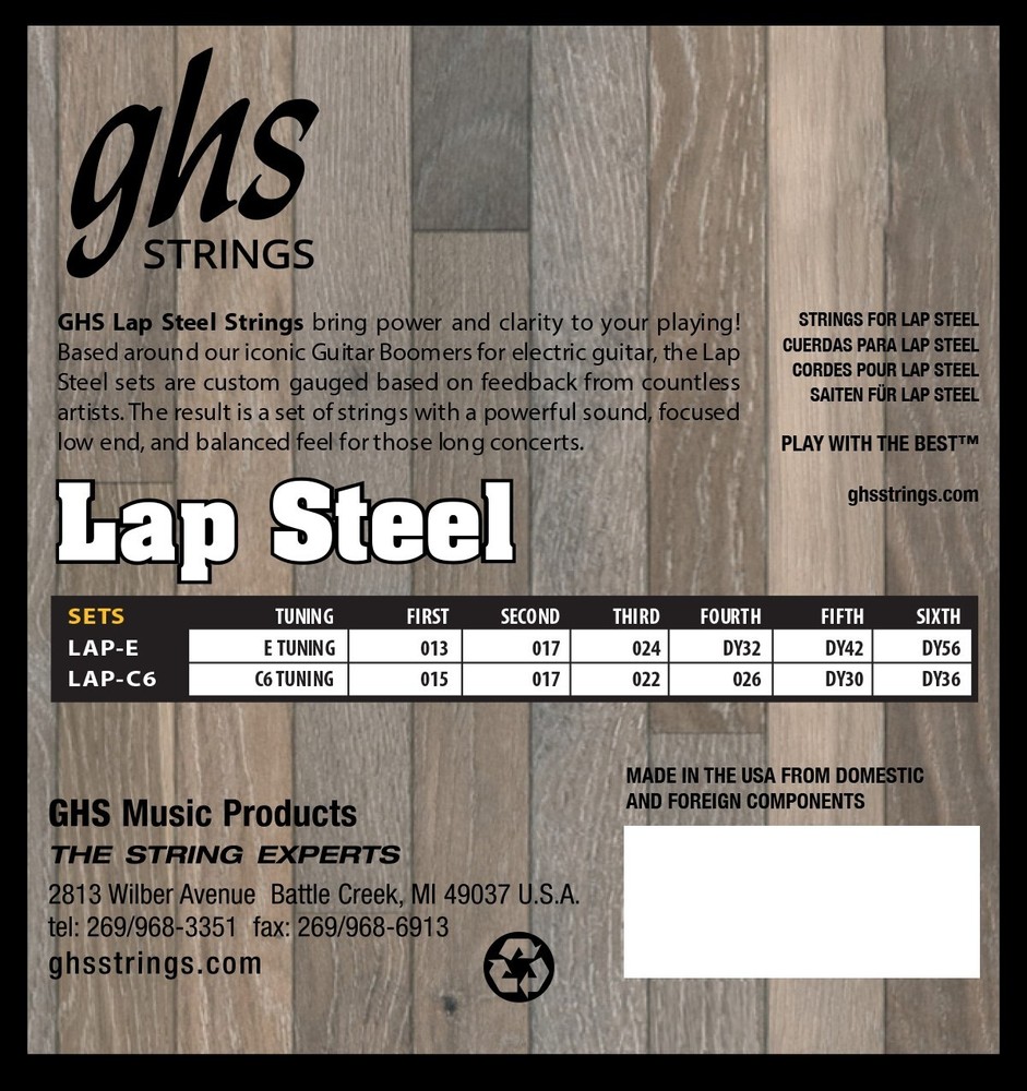 GHS Electric Lap Steel Strings; "Hawaiian" E Tuning