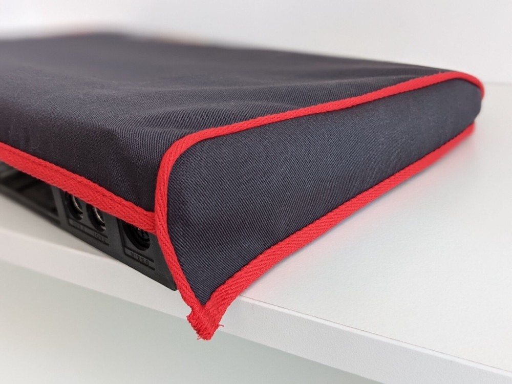 COMMODORE PLUS/4 - dust cover- grey cotton canvas- embroidered