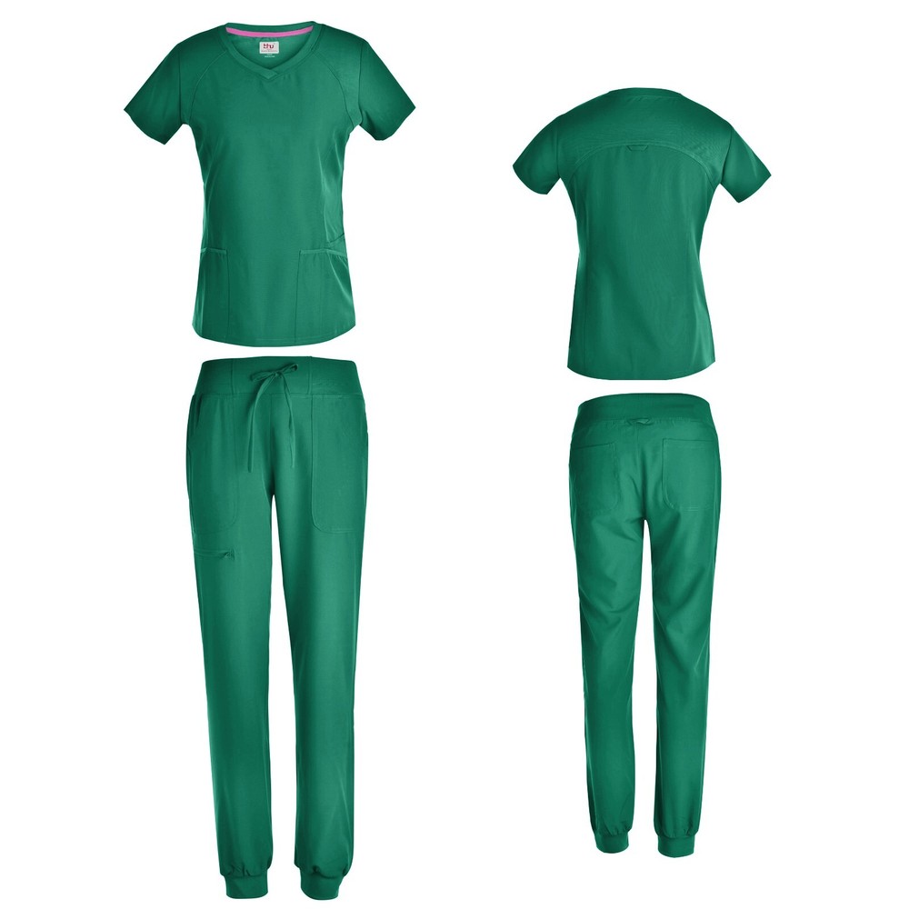 Women's 4 Way STRETCH Top with Jogger Scrub Pants 9 COLORS