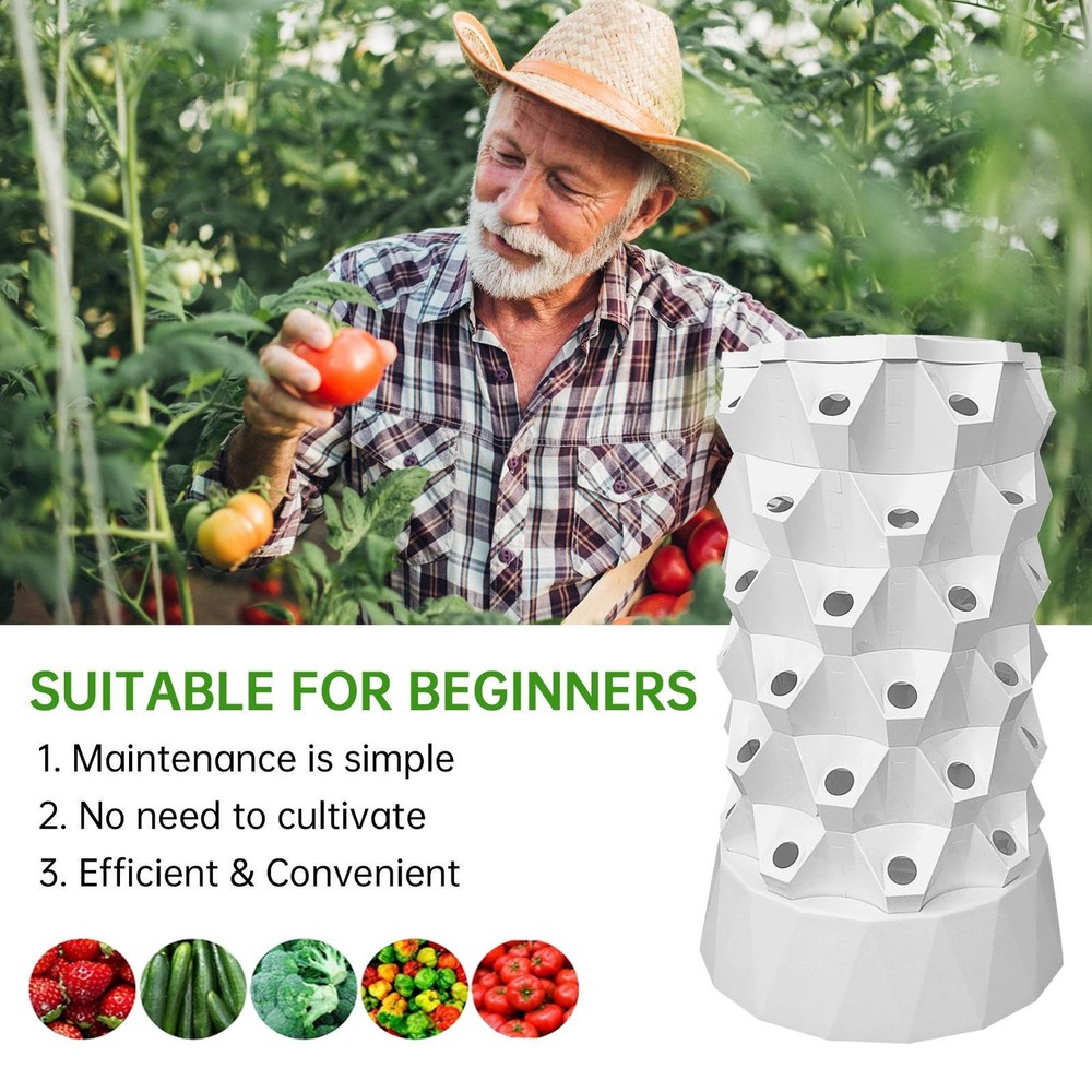 48 Pot Vertical Hydroponics Tower Systems Set Hydroponic Growing Kit Garden Home