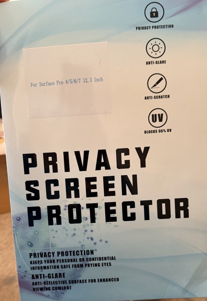 Privacy Screen Protector For Surface Pro 4/5/6/7  12.3 Inch
