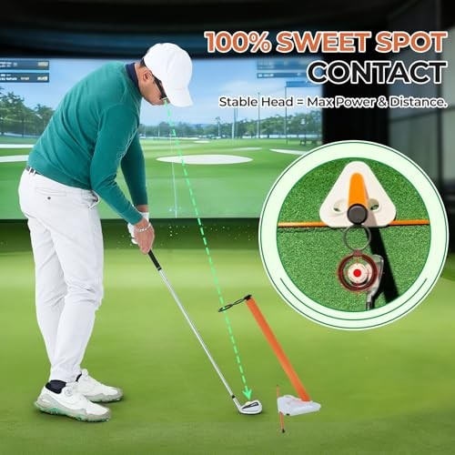 Visual Lock Golf Training Aid – Instant Head Stability & Swing Plane Trainer –