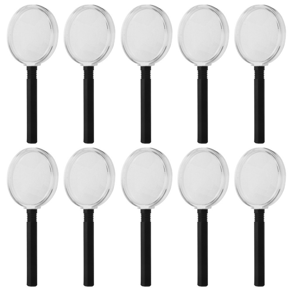 10 Pcs Portable Magnifier Handheld for Reading Magnifying Lenses