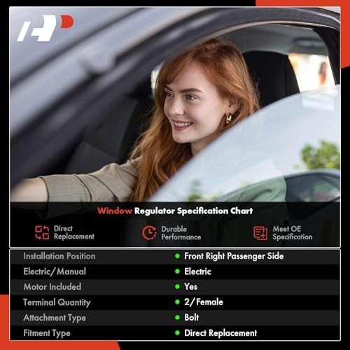 Front Passenger Side Power Window Regulator with Motor Front Passenger (RH)